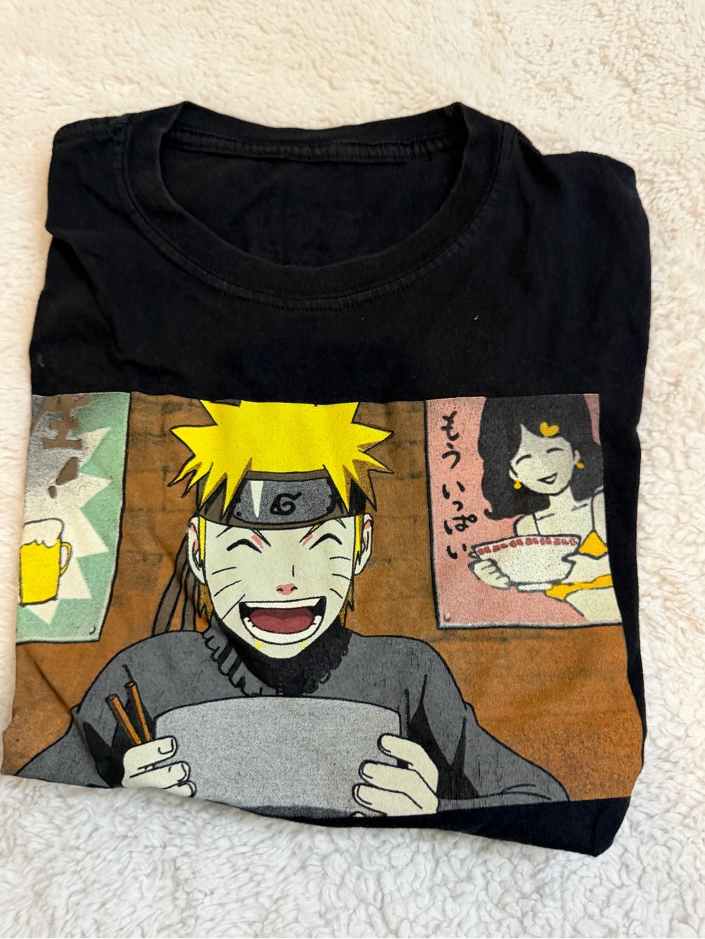 Source Unknown Black Naruto Graphic Kids T-Shirt with Yellow Accent